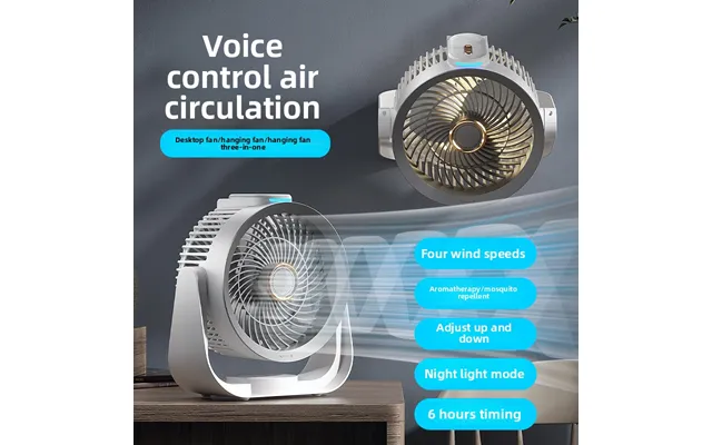 Smart Wall-mounted Air Circulator Fan - Voice No Drill Installation 90 Oscillation 3 Speeds Remote Control Quiet