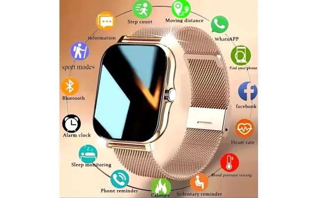 Smart Watch Men Women Android Ios Fitness Blood Pressure Heart Rate Uk - 2 Straps