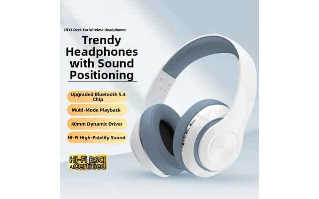 Sn33 Over Ear True Wireless Bluetooth Earphones Heavy Bass Sports Tf Phones Cross Border Wholesale Direct Stock