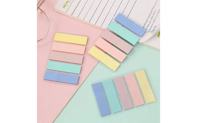 Soft Pastel Index Sticky Notes - 100 Sheets Per Pad, Strong Adhesive, Transparent, Colorful Tabs For Books, Office & Sch