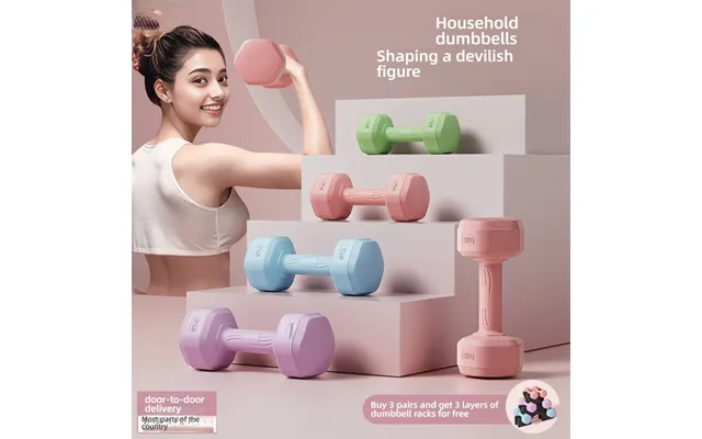 Soft-grip Pvc Dumbbell Set For Women & Teens - 4 Colors, 1-4kg Adjustable, Home Workout For Arms & Core Lilac Pink Blue 