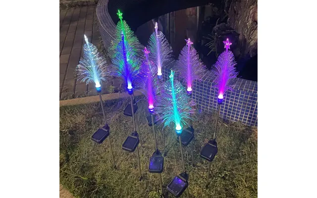 Solar Colorful Fiber Optic Atmosphere Jellyfish Light Outdoor Garden Decoration Light Garden Landscape Waterproof Ground