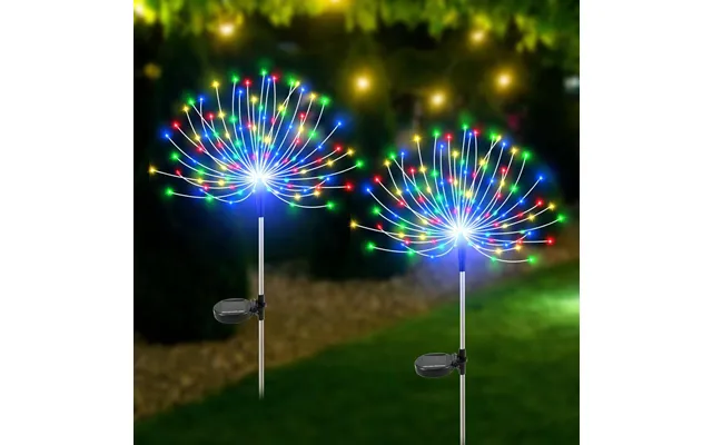 Solar Led Stake Lights Waterproof Garden Decoration With Firework & Starry Effects - Copper Wire String Lights For Patio