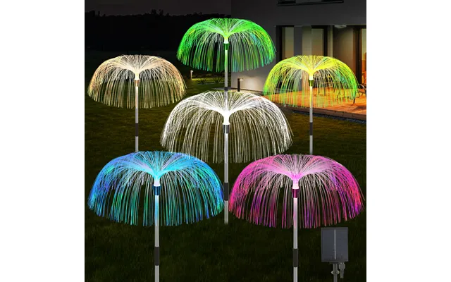 Solar Lights Outdoor Fiber Optic Lights Colorful Gradient Solar Lawn Light String Decoration Atmosphere Solar Garden Lig