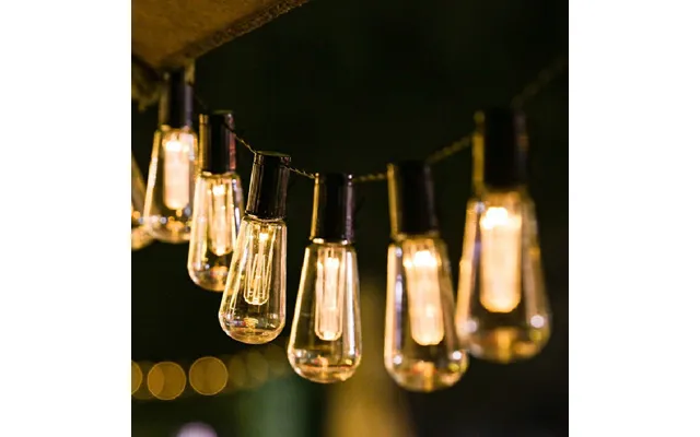 Solar Powered Outdoor String Lights - 40 Led Edison Bulbs