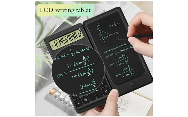 Solar Scientific Calculator With Writing Pad - 2-in-1 Portable Mini Foldable Calculator For Students & Professionals, 12