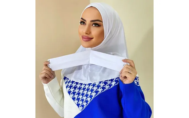 Solid Color Hijab For Women Cross-border Malay Hijab Two Buttons Tied Hijab Hat
