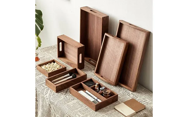 Solid Wood Entryway Organizer - Desk Tray For Keys Jewelry Cosmetics & Stationery Multi-purpose Storage Box For Home & O