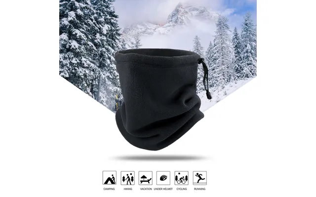 Sportlife Soft Neck Warmer Gaiter Solid Color Drawstring Design Fleece Neck Gear For Cycling