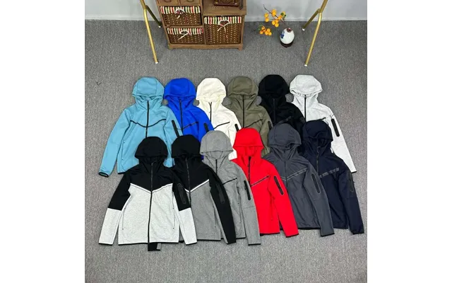 Sportswear Tech Fleeces Designers Full Zip Hoodies Mens Jackets Winter Indoor Fiess Training Sports Pants Space Cotton