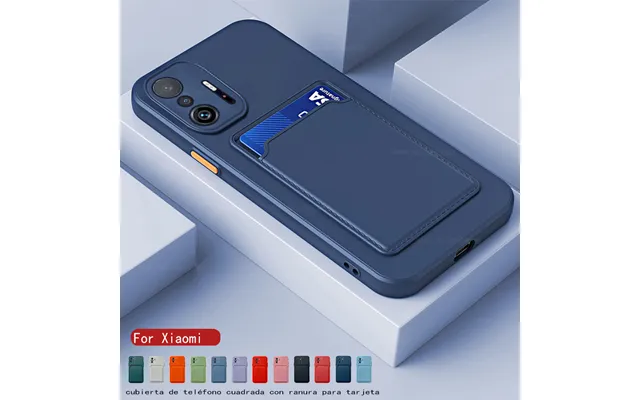 Square Card Slot Holder Soft Silicon Back Covers For Xiaomi 11t Pro Mi11t Mi 11t 11tpro Xiomi 11 T