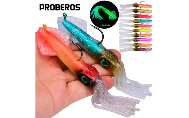 Squid Lure Bionic Luminous Uv 13cm Built-in Lead Head Hook Soft Cuttlefish Octopus Bait