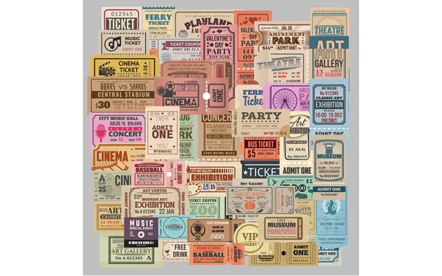 Stationery Sticker Retro Ticket Stickers 250 Pieces Handbook Stickers Creative And Paper Handbook Stickers Decoration Li