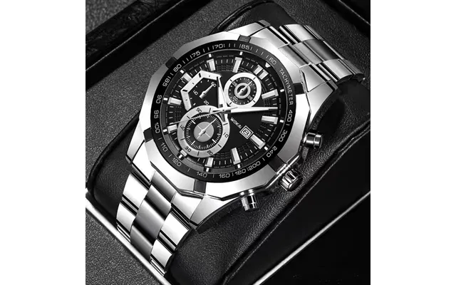Steel Band Sports Leisure Quartz Calendar New Business Men's Watch