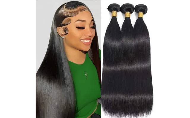 Straight Natural Black Human Hair Bundles Brazilian Extensions Thick 14-30 Inch Women