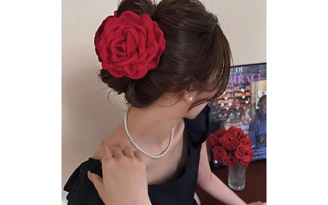 Sweet Rose Hairpin Women Advanced Temperament Backward Shark Hairpin Headwear Personalized Accessorie