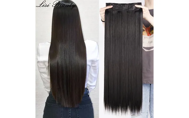 Synthetic 5 Clip In Hair Extensions Long Straight Hairstyle Hairpiece Black Brown Blonde 80cm Natural Synthetic Hair For