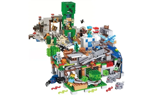 The Mountain Cave Elevator Village Tree Houe Building Block With Figure Compatible 21137 My World Brick Set Gift