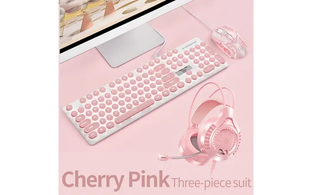 Three-piece Punk Gaming Keyboard And Mouse Earphone Set Luminous Keyboards 3200 Dpi Mice Headset Combos Computer