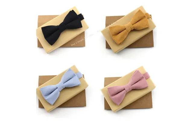 Unisex Bow Tie Men And Women Fashion Velvet Corduroy Collar Flower Solid Color New Bow Party Velvet Bow Tie Pocket Squar