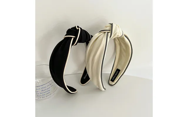 Unisex Color Contrast Simple Fabric Sen Women's Tie Headband Headband Women's Wide Edge