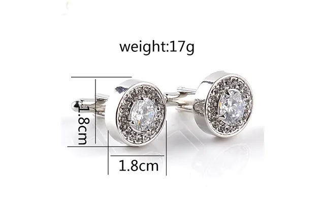 Unisex Cufflinks Round Rhinestone Purple Diamond White Diamond Cufflinks Fashion Cufflinks Multi-diamond Super Flash