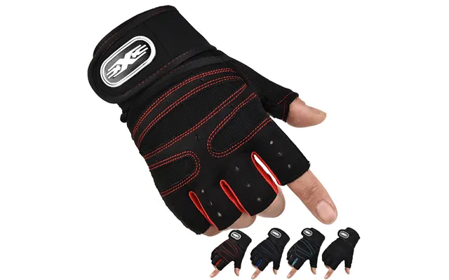 Unisex Half-finger Gym Workout Gloves Non-slip Breathable With Wrist Support
