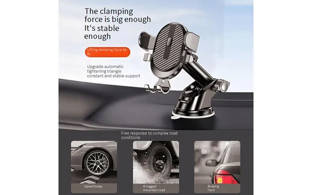 Universal Car Phone Mount With 360 Rotation - Suction Cup & Adjustable Arm Secure Hands-free Holder For All Smartphones