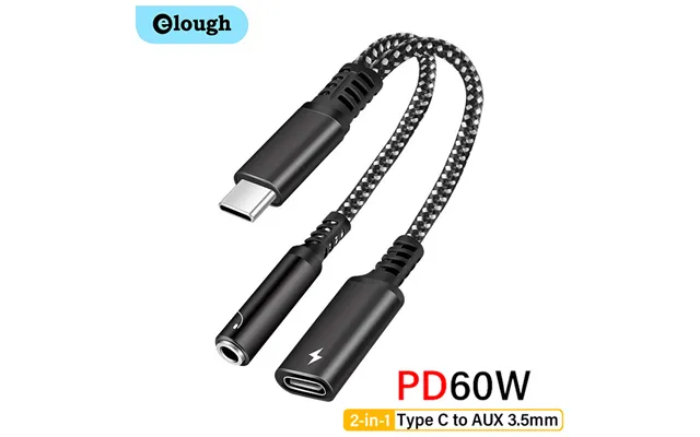 Usb C To 3.5mm Headphone Jack Adapter Pd60w Fast Charging Cable Audio Assist Adapter For Ipad Pro Samsung S20