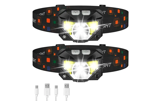 Usb Charging Warning Red Led Strong Light Sensing Headlight Cob Outdoor Night Fishing Waterproof Headlight