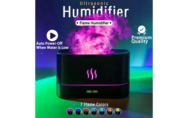 Usb Flame Aroma Diffuser With Soundwave Humidification - Color Changing Night Light & Auto Shut-off For Home Office