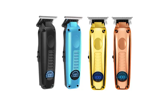 Usb Rechargeable Hair Clipper - Oil Head Lcd Digital Display With Carving Function