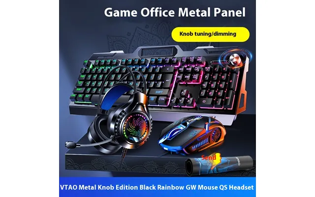 V2g5 Mechanical Feel Keyboard Mouse Headset Three-piece For The Game Computer Office Laptop Usb Wired Backlight