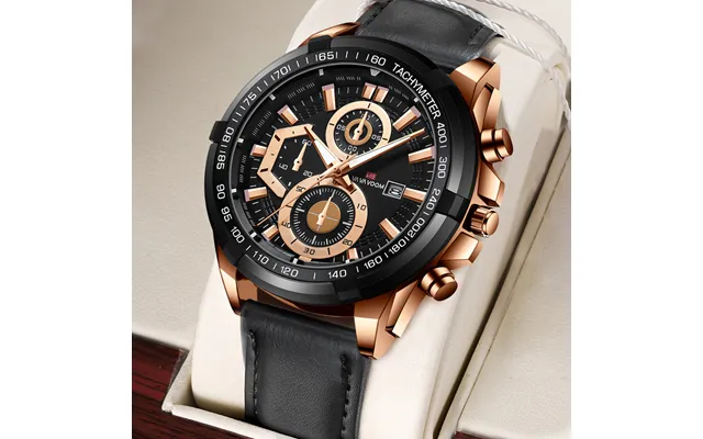 Vavavoom Men's Supercar Racing Watch Leather Strap Waterproof Sports Quartz Watch
