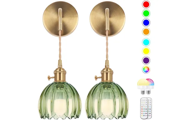 Vintage Glass Flower Pendant Light - Usb Rechargeable & Wireless Remote Control, Nordic Style Ceiling Lamp For Bedroom &