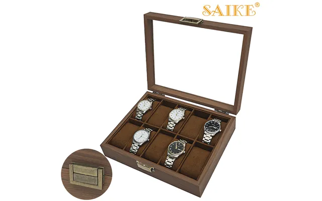 Vintage Walnut Wood Watch Box With 10 Slots - Premium Watch Storage & Display Case For Watch Collectors