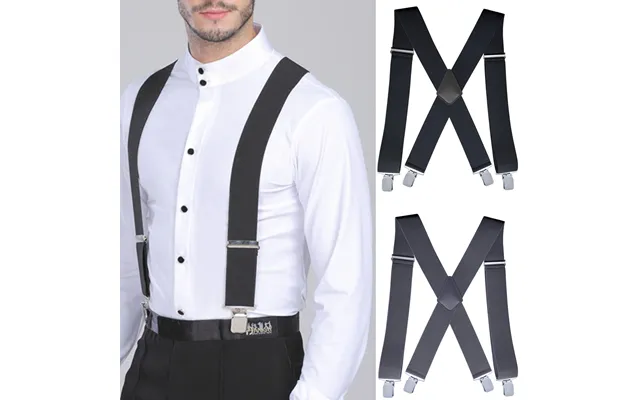 Voothost Suspenders For Men Work Heavy Duty Big And Tall 5cm Wide X Back With 4 Strong Clips Adjustable Elastic Trouser 