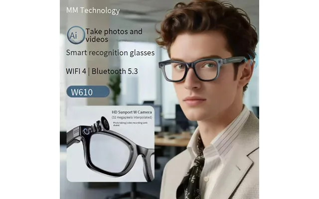 W610 Smart Glasses With Ai Voice Assistant - 8mp Camera