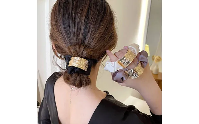 Warm Color Cute And Sweet French Large Intestine Circle Ponytail Hair Ring Hair Ties Hair Accessories Head Bands For Wom