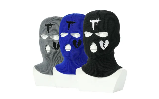 Warm Ear Protection Knitted Ski Hat Three Hole Balaclava Outdoor Cycling Head Cover
