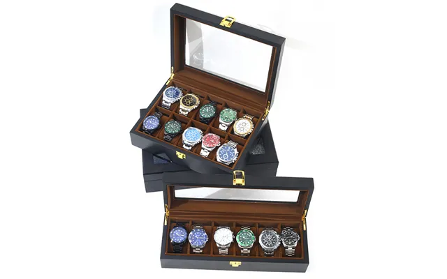 Watch Storage Box Paint Box 6-bit 10-bit 12-bit Paint Jewelry Gift Box Black Wooden Watch Storage Box