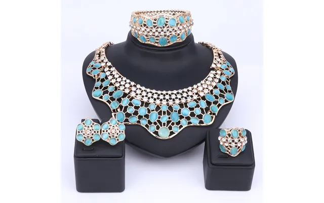 Water Drop Wedding Jewelry Sets Indian Bride Accessories Crystal Cat's Eye Choker Necklace Women Beads Jewelry Set
