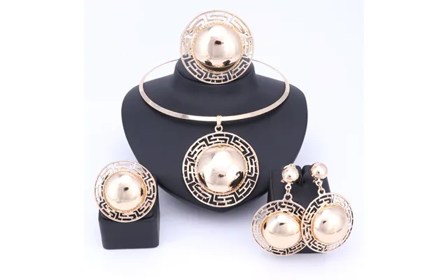 Wedding Accessories Bridal Jewelry Sets For Women Necklace Bracelet Earrings Rings Gold Color Dubai African Beads