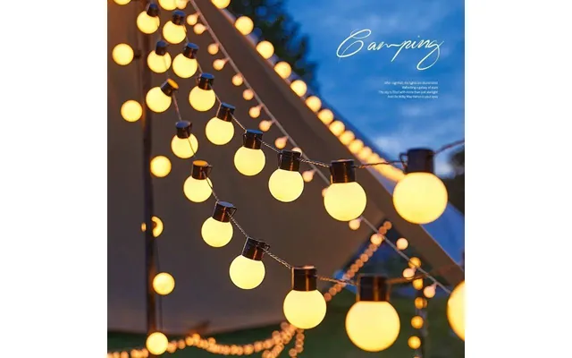 White Led Globe String Lights Waterproof Plug-in & Battery Solar Options For Camping - Canopy & Outdoor Decoration Ip44 