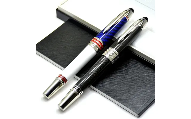Wholesale High Quality John F. Kennedy Black Carbon Fiber Rollerball Ballpoint Pen Fountain Pens Writing Office School S