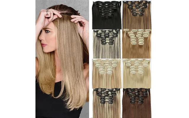 Wig Hair Extensions 6-piece Set Long Straight Hair European And American Wigs 16 Cards Large Quantity In Stock Straight 