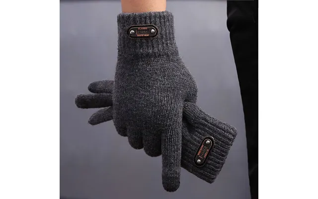 Winter Autumn Knitted Touch Screen High Quality Wool Solid Color Gloves Men Mitten