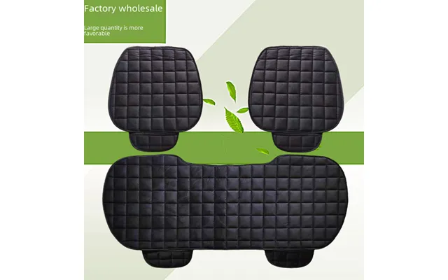 Winter Car Seat Cushion No Backrest Square Embroidered Plush Tie-free Warm Three-piece Front And Rear Row Single Seat Cu