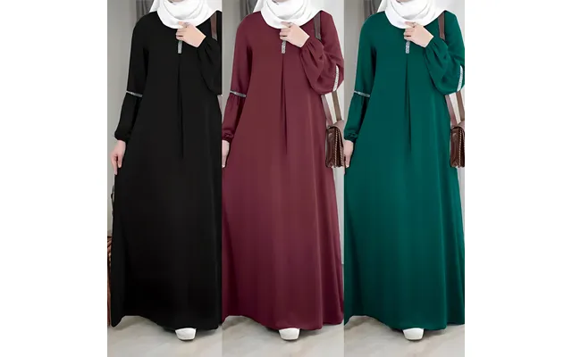 Women's Abaya Middle East Satyr Arab Fashion Long Sleeve Abaya Dress Casual Sequin Sundress Clothing