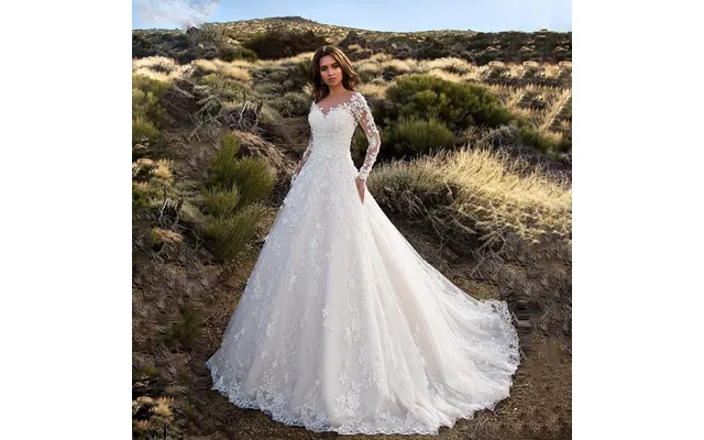 Women's Clothing Long-sleeved One-shoulder Bridal Wedding Dress Dress 8801